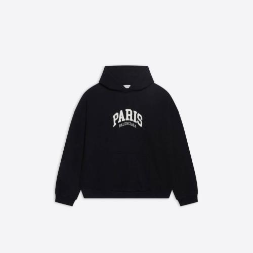  BALENCIAGA巴黎世家 22年春夏 女士 衛衣 Womens Cities Paris Hoodie Wide Fit in Black 6750
