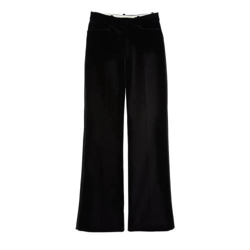  GUCCI古馳 22年秋冬 女士 彈力天鵝絨喇叭褲 675762 ZAH1H 1000 預定商品2-6周發貨