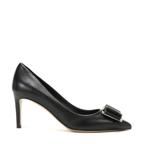 Salvatore Ferragamo/菲拉格慕 女士ZERI 70系列羊皮雙蝴蝶結高跟鞋 0704655