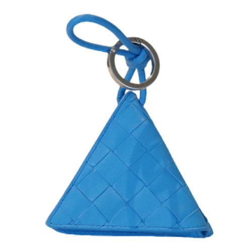 Bottega Veneta/葆蝶家 女士藍色羊皮經典編織按扣開合鑰匙包 629578-VCPP3-4611