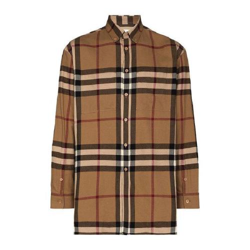  BURBERRY/博柏利 格紋徽標長袖襯衫男士 45655311 PLFSX