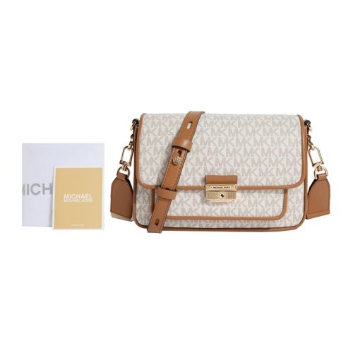 MICHAEL KORS 邁克 科爾斯 Bradshaw 中號老花信封包 /單肩包  香草白 30S1G2BM2B VANILLA ACRN