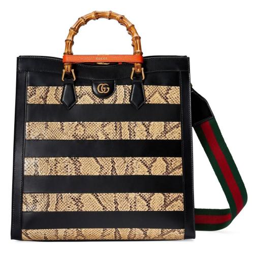  GUCCI古馳 22年秋冬 男士 Gucci Diana大號竹節托特包 703218 EAAHI 7150