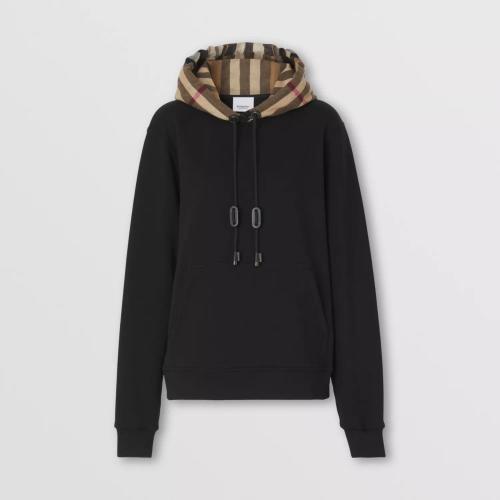  BURBERRY 22年秋冬 女士 格紋連帽棉質寬松連帽衫 80509511