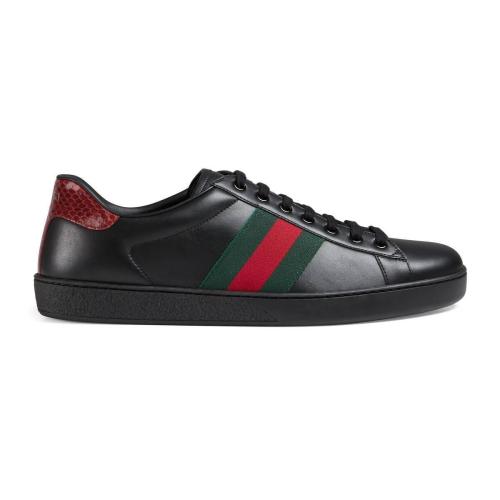  GUCCI古馳 22年秋冬 男士 Ace系列男士皮革運動鞋 386750 02JR0 1078
