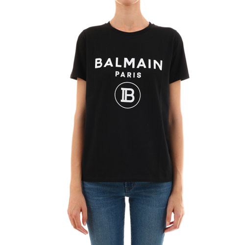 BALMAIN/巴爾曼  秋冬 圓領 女性 LOGO 寬松 女士短袖T恤 SF11361 I193 EAB