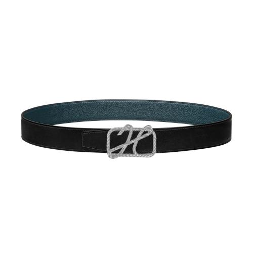  HERMES愛馬仕 22年秋冬 男士 腰帶 Boucle de ceinture Cordage %26 Cuir de ceinture reversibl 預定商品2-6周發貨