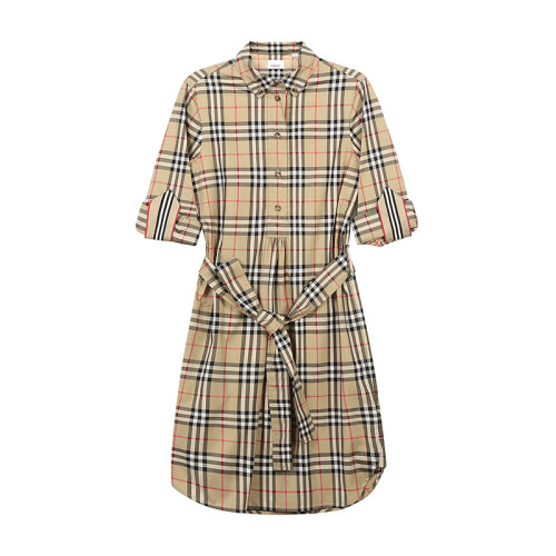 BURBERRY/博柏利 女士連衣裙 女士棉質系腰襯衫式連衣裙 8024585