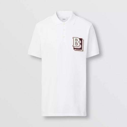  BURBERRY 22年秋冬 男士 字母圖案珠地網眼布棉質寬松 Polo 衫 80575731
