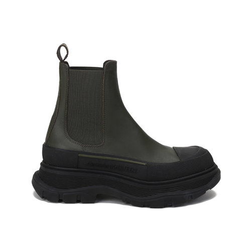 Alexander McQueen/亞歷山大麥昆 女士牛皮Tread Slick靴子短靴切爾西靴 635714 WHZ61