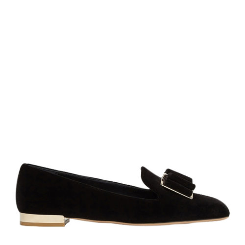 Salvatore Ferragamo/菲拉格慕  女士黑色平底船鞋時尚單鞋女鞋 01-R506-733784