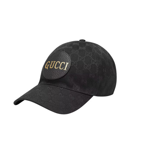 GUCCI/古馳 22年秋冬新款 男女同款黑色聚酯纖維混紡帆布老花圖案棒球帽鴨舌帽5762534HG531060