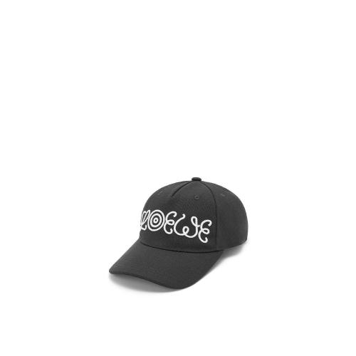  LOEWE羅意威 22年秋冬 男士 帽子 Logo cap in canvas K664P99X07-1100