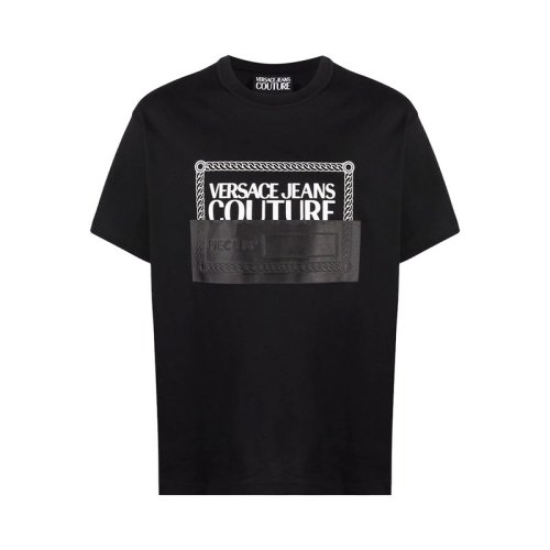  VERSACE JEANS COUTURE 男士印花棉質短袖T恤 72GAHP03 CJ00P 899 PLFSX