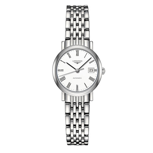LONGINES/浪琴 博雅系列 自動機械鋼鏈白色表盤女表25.5毫米L4.309.4.11.6