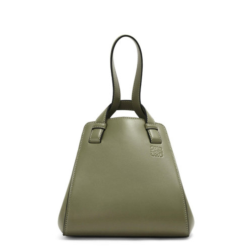 LOEWE/羅意威 22春夏新款Hammock Nugget系列 女士牛油果綠納帕牛皮革金扣單肩斜挎手提吊床包0010701480