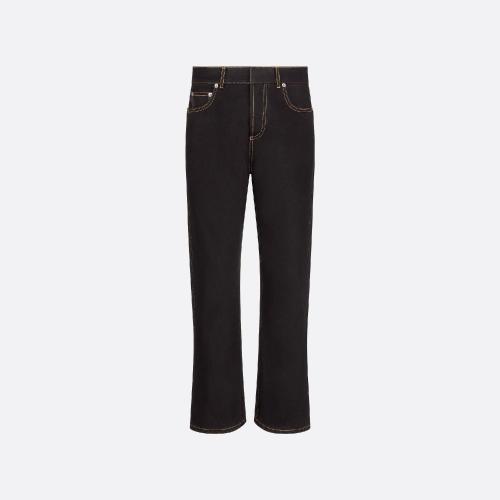  DIOR迪奧 22年秋冬 女士 牛仔褲 Jean cropped droit Dior?8， D03 242P03A3374_X9000