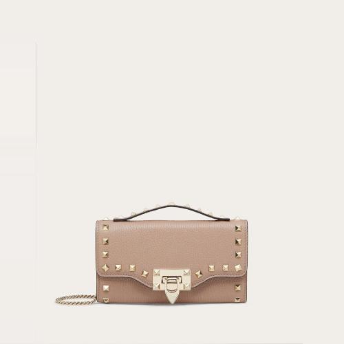  VALENTINO華倫天奴 22年秋冬 女士 單肩包 PORTEFEUILLE a BANDOULIERE CHAINE ROCKSTUD EN VE