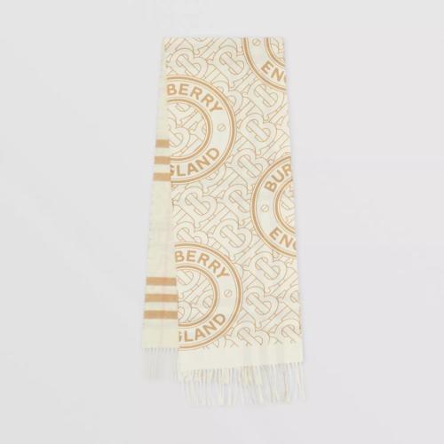  BURBERRY 21年秋冬 女士 雙面兩用格紋拼專屬標識羊絨圍巾 80454511 預定商品1-3周發貨