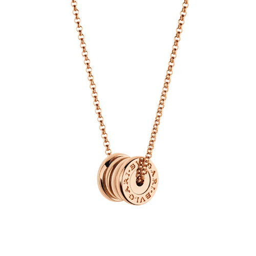 BVLGARI/寶格麗 22春夏新款B.ZERO1系列 18K金玫瑰金刻字彈簧項鏈357255