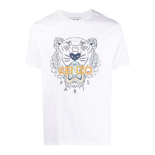 Kenzo/高田賢三 男士白色棉質虎頭短袖T恤 FB65TS0204YA-01B