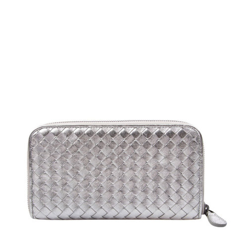 Bottega Veneta/葆蝶家 女士 銀色羊皮卡包錢包 114076V00411420 HJH0015X