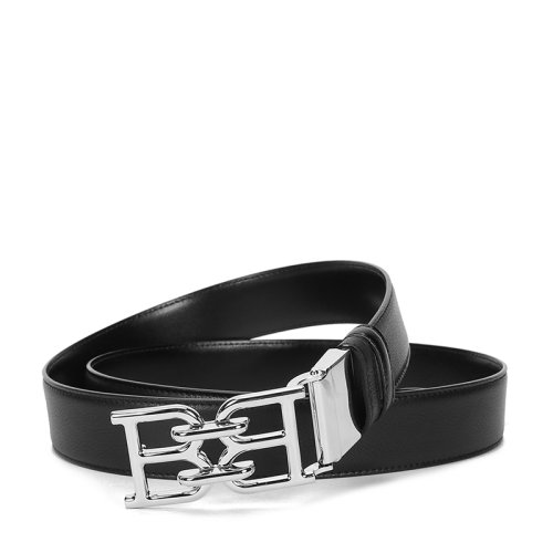 BALLY/巴利 男士皮質銀色扣頭板扣式雙面皮帶腰帶 B CHAIN 35 M