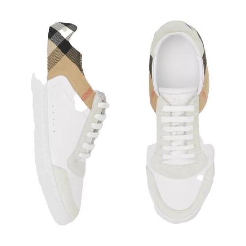  BURBERRY 22年秋冬 男士 House 格紋、麂皮拼皮革運(yùn)動(dòng)鞋 80241251 預(yù)定商品1-3周發(fā)貨