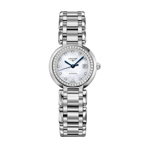 LONGINES/浪琴  心月系列自動(dòng)機(jī)械女士珍珠貝母表盤鑲鉆腕表26.50毫米 L8.111.0.87.6