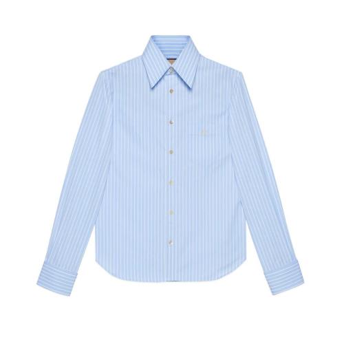  GUCCI古馳 22年秋冬 男士 條紋棉質襯衫 680788 ZAICD 4337 預定商品2-6周發貨