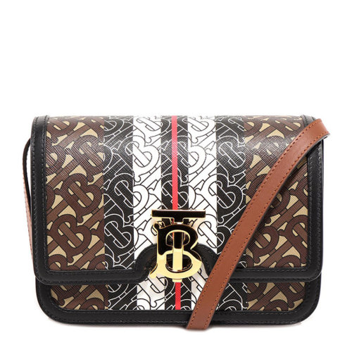 BURBERRY/博柏利 女士混色牛皮TB字母經(jīng)典金屬LOGO印花可拆卸肩帶斜挎包單肩包手拿包女包 8031708