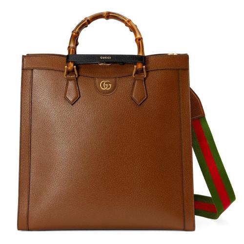  GUCCI古馳 22年秋冬 男士 Gucci Diana竹節大號托特包 703218 1T57T 2667