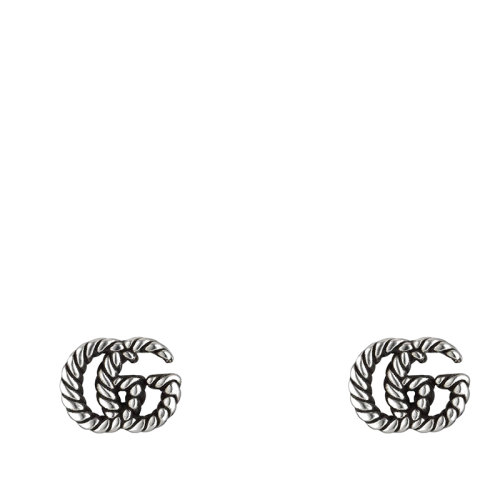 GUCCI/古馳  Double G系列 925銀雙G紡錘花邊耳環(huán)627755J84000701