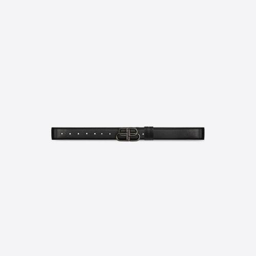  BALENCIAGA巴黎世家 22年春夏 男士 腰帶 Mens Bb Reversible Belt In Grained Calfskin  in B