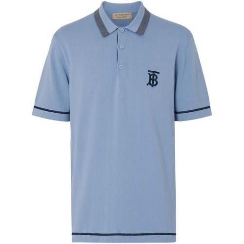  BURBERRY/博柏利 男士藍(lán)色棉質(zhì)短袖POLO衫 8009438 PLFSX