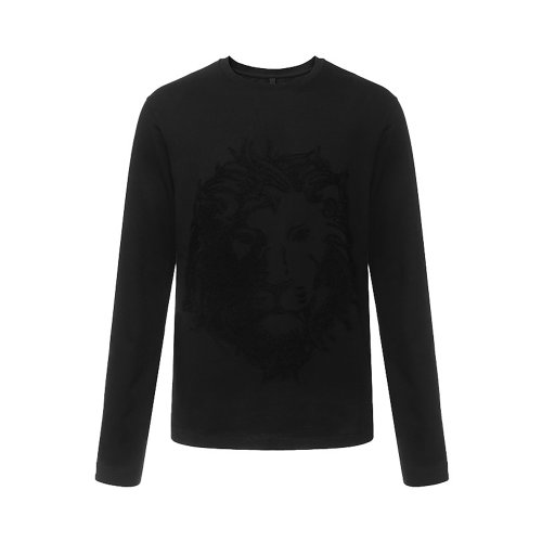 VERSACE/范思哲 男士純色棉質獅頭圖案印花圓領長袖T恤 BU90109BJ10182 多色可選