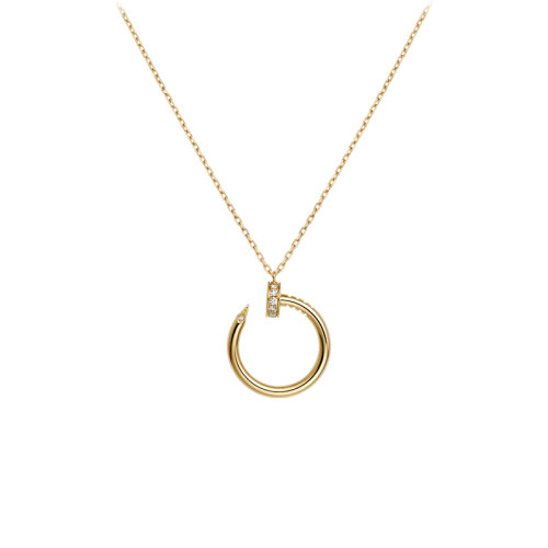 CARTIER/卡地亞 經典Juste un Clou系列 18K金黃金鑲鉆釘子項鏈 B7224512