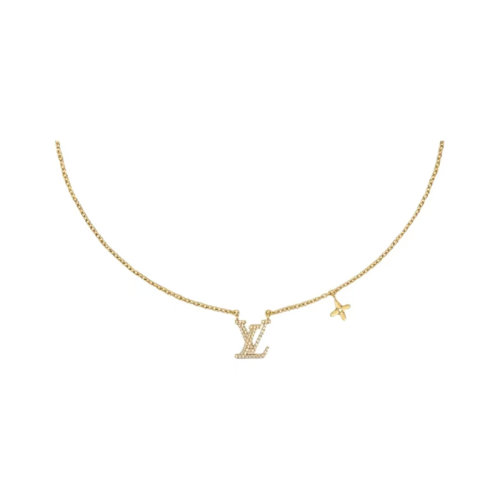 Louis Vuitton|路易威登 ICONIC logo滿鉆項鏈 女款 金色