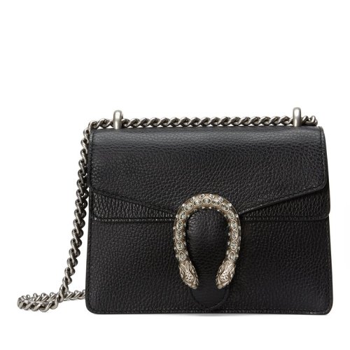 GUCCI/古馳 Dionysus女士迷你黑色牛皮鏈條單肩包 ?421970 CAOGN 8176