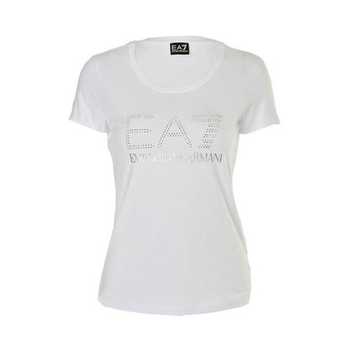  Emporio Armani/安普里奧阿瑪尼 女士白色棉質短袖T恤 3ZTT78 J12Z 1100 PLFSX
