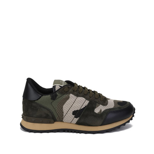 Valentino/華倫天奴 男士織物等多種材質拼接Camouflage Rockrunner網眼系帶休閑運動鞋 WY2S0723 QRK