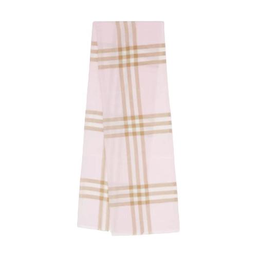  BURBERRY 22年秋冬 女士 輕盈格紋絲毛混紡圍巾 80194621 預定商品1-3周發貨