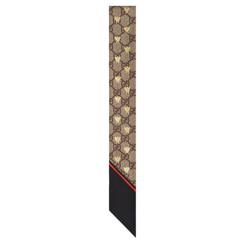 GUCCI/古馳 女士GG老花蜜蜂圖案真絲絲巾4992263G0011074