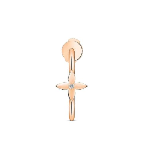  LV路易威登 22年秋冬 女士 耳環(huán) IDYLLE BLOSSOM SMALL HOOP 18K 金鉆石耳環(huán) Q06176