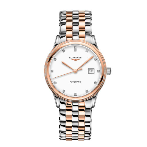 LONGINES/浪琴  軍旗系列精鋼和紅色PVD涂層表盤鑲鉆自動機械男士腕表40毫米 L4.984.3.99.7