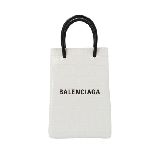 Balenciaga/巴黎世家 百搭 白色 鱷魚皮印花皮革 女士斜挎包斜挎包 5938261U61N9060 HQY012467