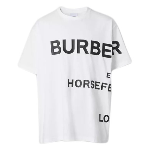 BURBERRY/博柏利 男士白色Horseferry 印花棉質寬松 T 恤衫80406911
