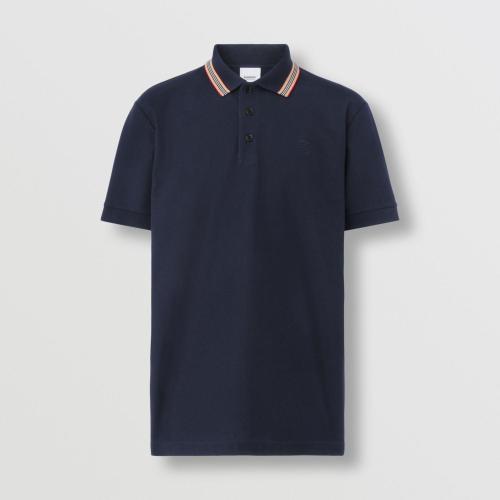  BURBERRY 22年秋冬 男士 標(biāo)志性條紋衣領(lǐng)珠地網(wǎng)眼布棉質(zhì) Polo 衫 80562221