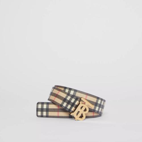  BURBERRY 22年秋冬 女士 Vintage 格紋專屬標識圖案環保帆布腰帶 80465461 預定商品1-3周發貨