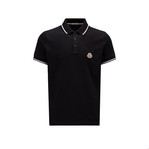 Moncler/蒙克萊 22年秋冬新款 男士黑色純棉徽標(biāo)貼片短袖polo衫H20918A0000984556999